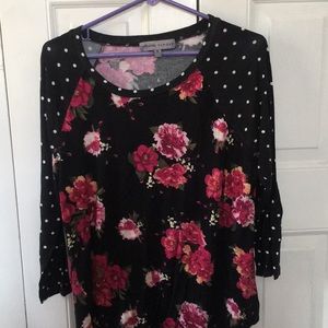 Flower and polka dot long sleeve